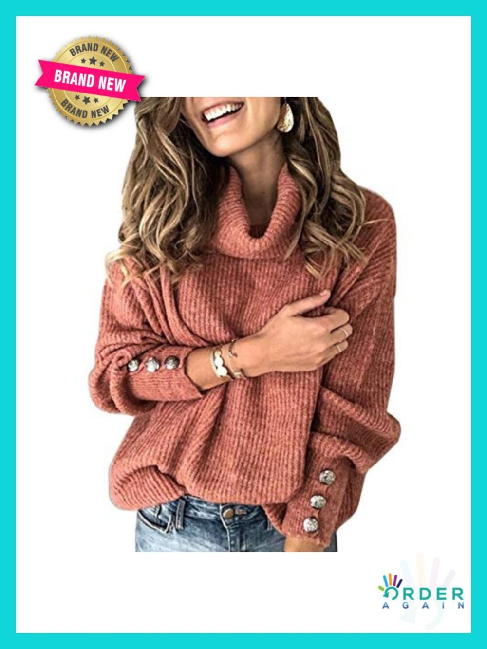 Oversized Cowl Neck Chunky Knit Sweater Women Slouchy Pullover Winter Top